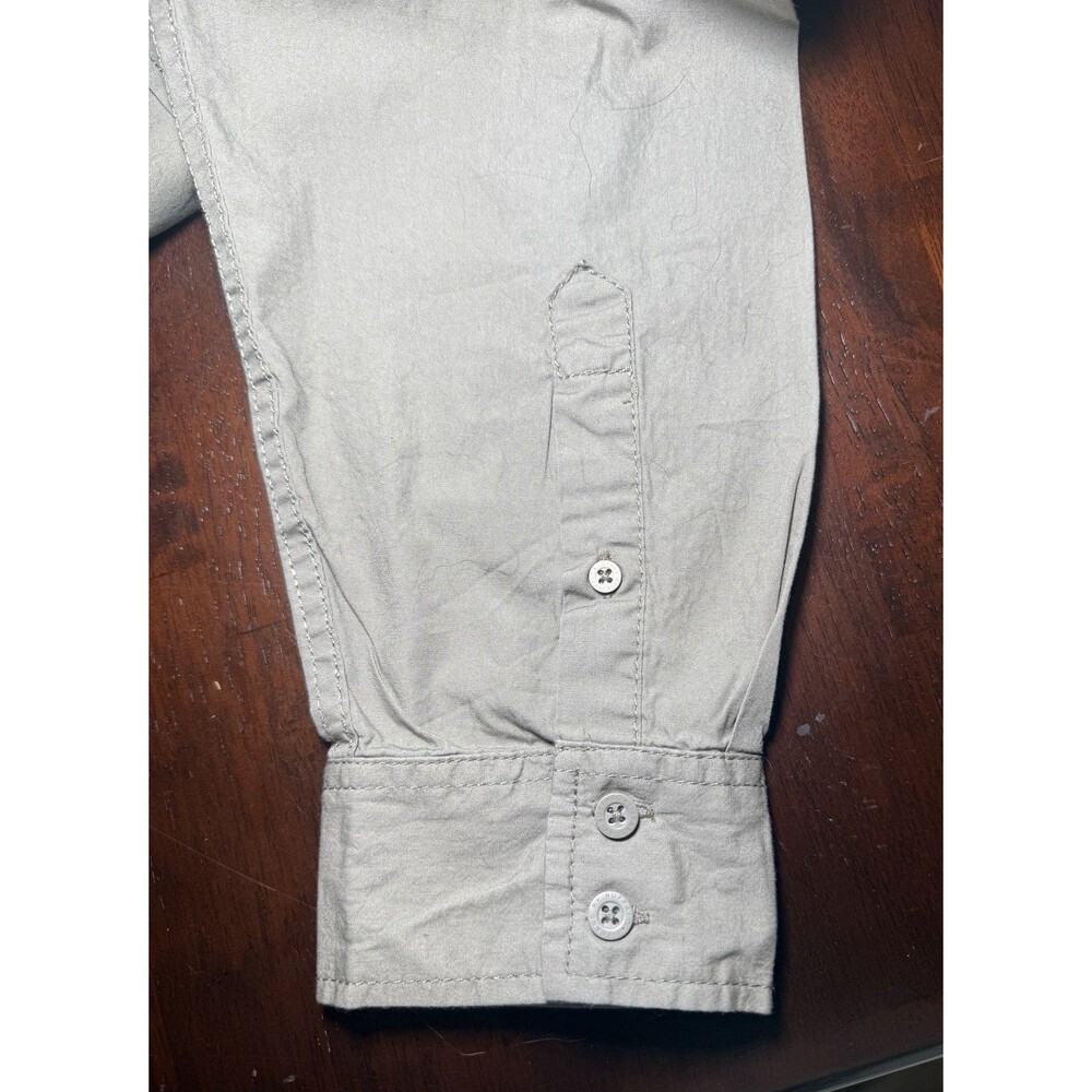 iJeans by Buffalo Shirt Mens Gray Green Army Button Up Convertible Long Sleeve L - Picture 9 of 13